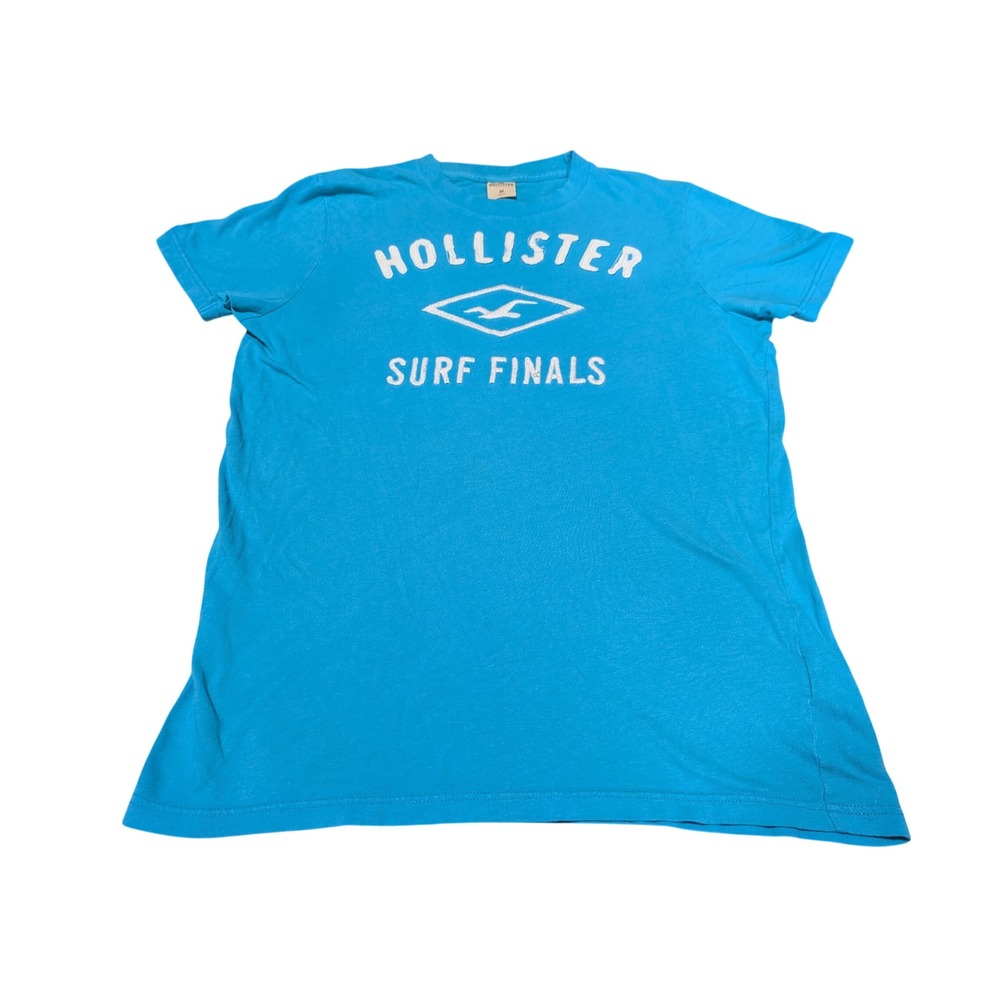 Hollister T-Shirt Mens Medium Blue Surf Finals Graphic Tee Y2K Surfwear Coastal